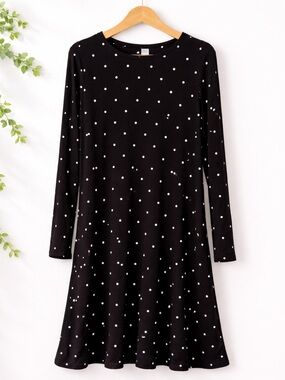 Old Navy Polka Dot Black Dress L